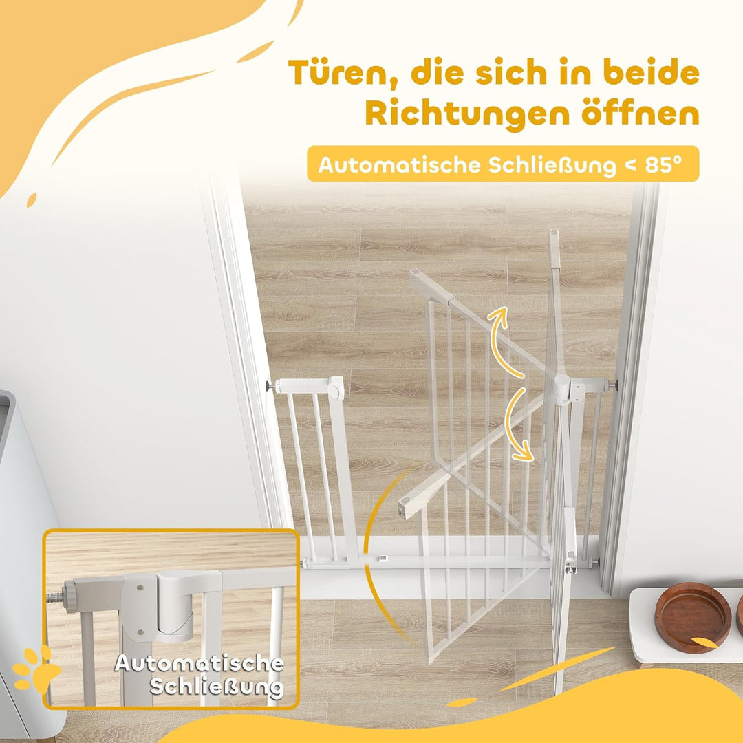 PawHut Treppenschutzgitter Absperrgitter Hund Schutzgitter ohne Bohren 76-89 x 76 cm Türschutzgitter