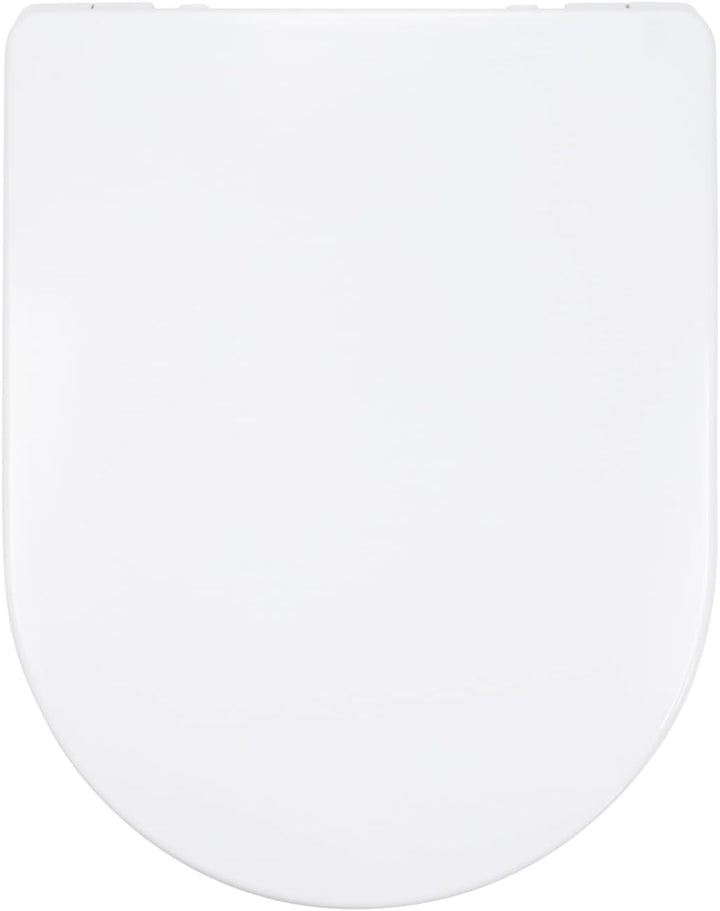 WC Sitz D Form mit Absenkautomatik, Toilettendeckel aus Duroplast, Toilettensitz mit Schnellverschlu