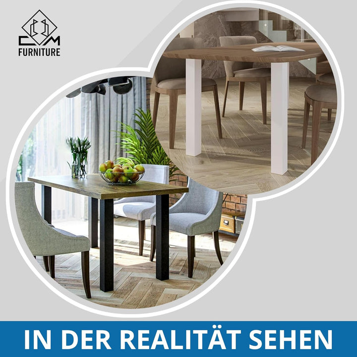CM Furniture - Tischgestell Metall Stahl Modern | Tischbeine Schwarz - Tischkufen 4 Stück H72cm - 8x