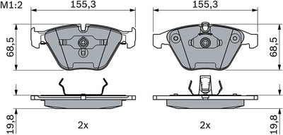 Bosch BP367 Bremsbeläge - Vorderachse - ECE-R90 Zertifizierung - vier Bremsbeläge pro Set