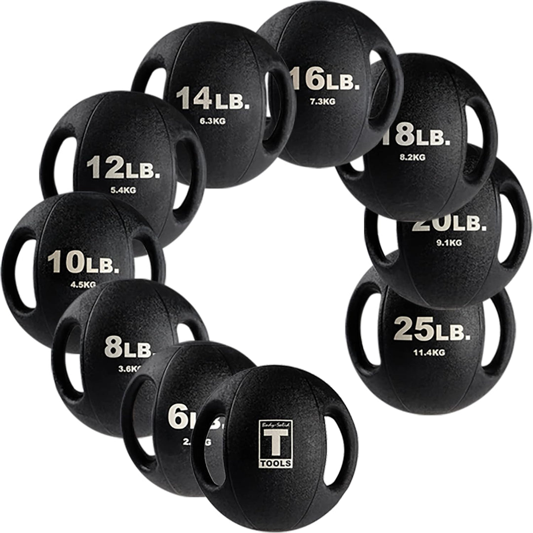 Body-Solid Dual Grip Medicine Ball 9,1 kg Schwarz, 9,1 kg Schwarz