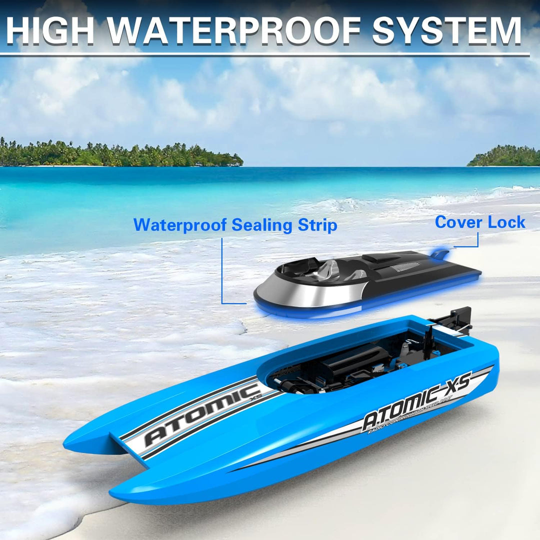 VOLANTEXRC RC Boot Atomic XS, 2,4GHz ferngesteuertes Boot für Pools und Seen, 20+ kmh RC Boot RTR, R