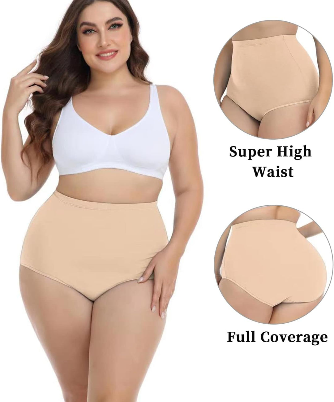 wirarpa Unterhosen Damen Baumwolle Unterwäsche Super Hohe Taille Frauen Slips 4er Pack S Mehrfarbig0