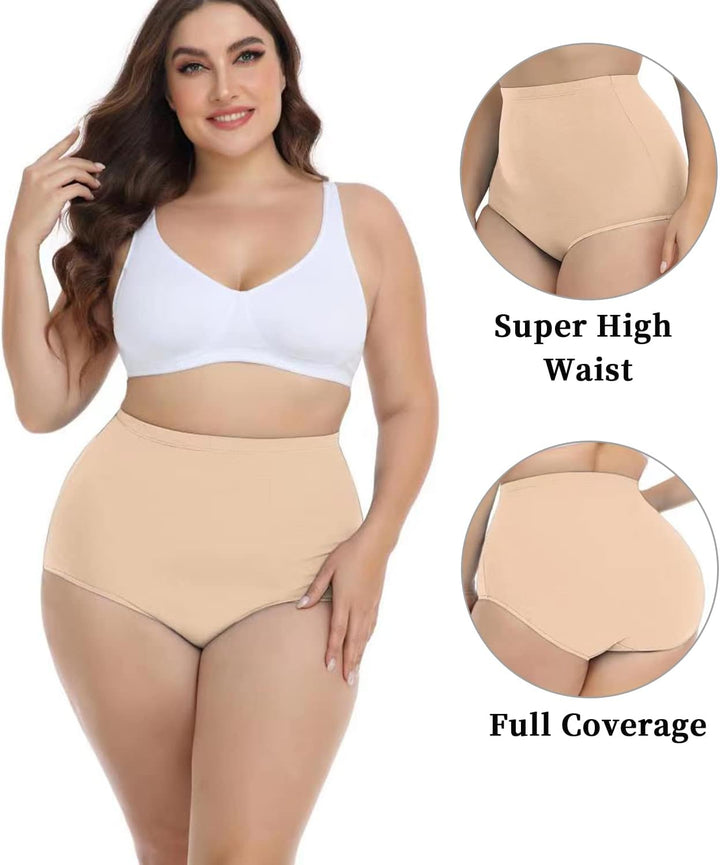 wirarpa Unterhosen Damen Baumwolle Unterwäsche Super Hohe Taille Frauen Slips 4er Pack S Mehrfarbig0