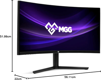 Millenium 24 Zoll Gaming Monitor mit 1ms Reaktionszeit, Curved Monitor FHD mit 1920x1080 Pixel Auflö