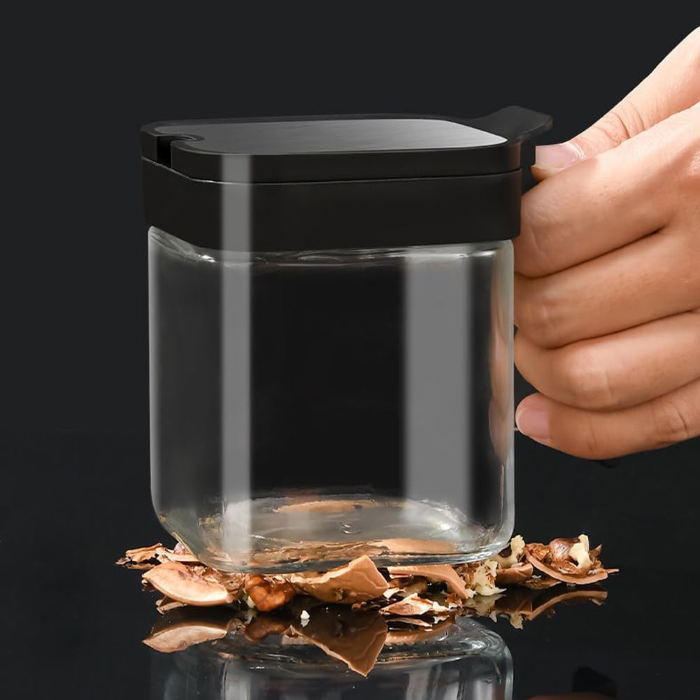 LOYUYU Gewürzglas Gewürzbehälter mit Deckel und Löffel, 250ml Klarglas Gewürzgläser Set von 3, Töpfe