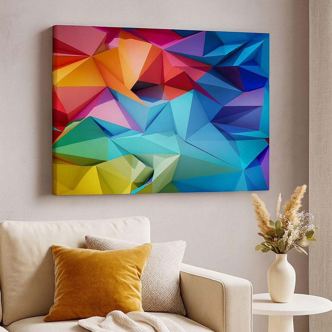Bilder auf Leinwand Formen futuristisch geometrisch Leinwandbild 70x50cm Wandbilder Dekoration Wohnz