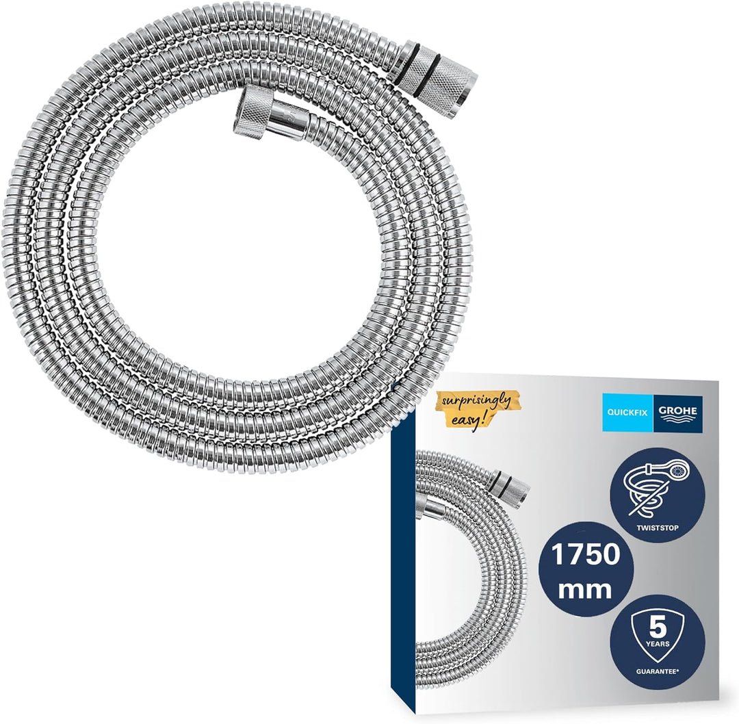 GROHE Vitalioflex - Metallbrauseschlauch (1750 mm, verstärkte Ausführung, knickfest, hitzebeständig)