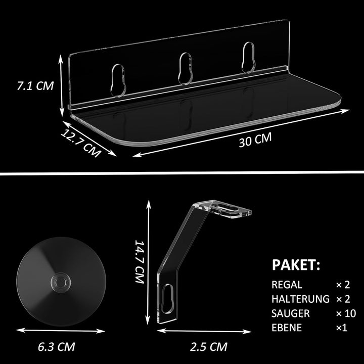 Hexsonhoma Clear Acryl Fenster Regal für Pflanzen, Fensterbank Pflanzenregal mit starker Cup Saugung