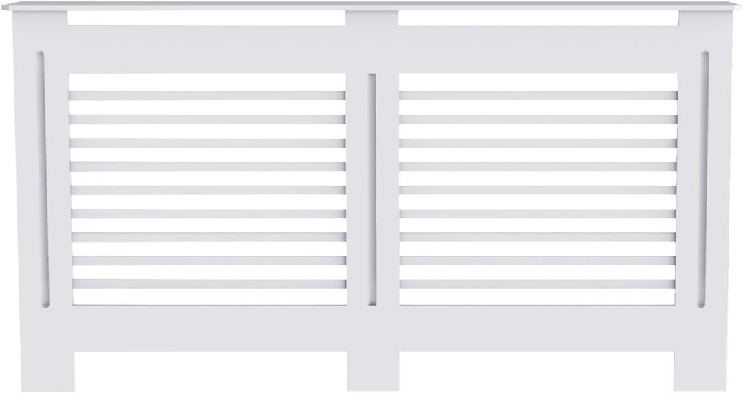 FATIVO Heizkörperverkleidung Hohe Heizkörperabdeckung Horizontal Holz 101×152×19 cm Weiss aus MDF la