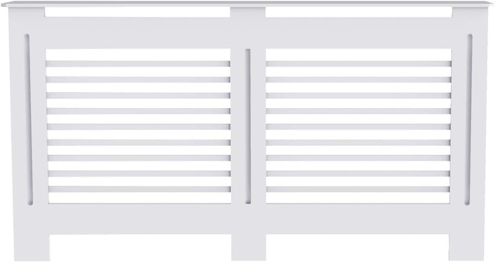 FATIVO Heizkörperverkleidung Hohe Heizkörperabdeckung Horizontal Holz 101×152×19 cm Weiss aus MDF la