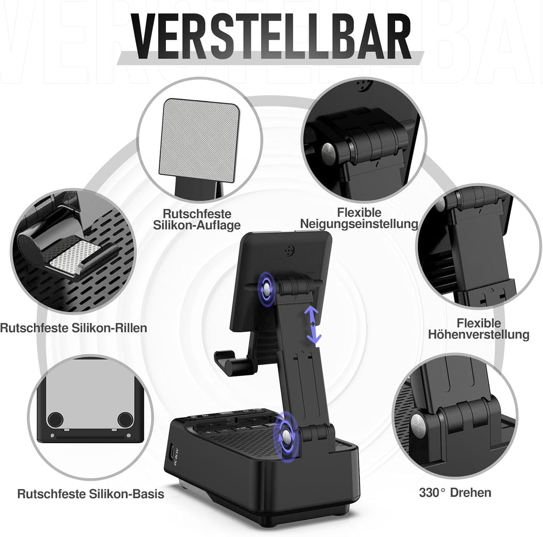 ZOOI Geschenke für Männer, Bluetooth Lautsprecher mit Handyständer, Gadgets Geburtstagsgeschenk für