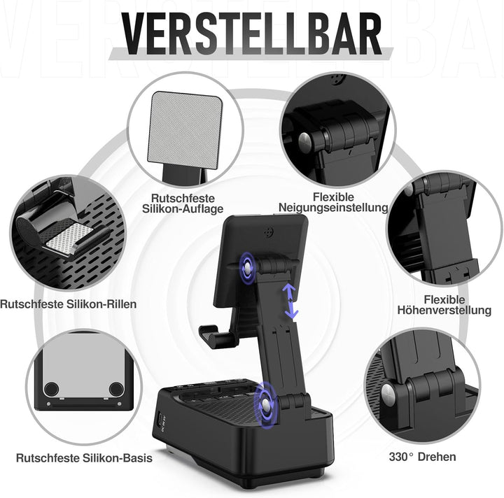 ZOOI Geschenke für Männer, Bluetooth Lautsprecher mit Handyständer, Gadgets Geburtstagsgeschenk für