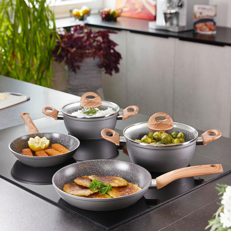 STONELINE Ceramic Keramikpfanne Töpfe Set 14 teilig 18/20/24cm Töpfe Pfannen PFAS-frei Topfset Pfann