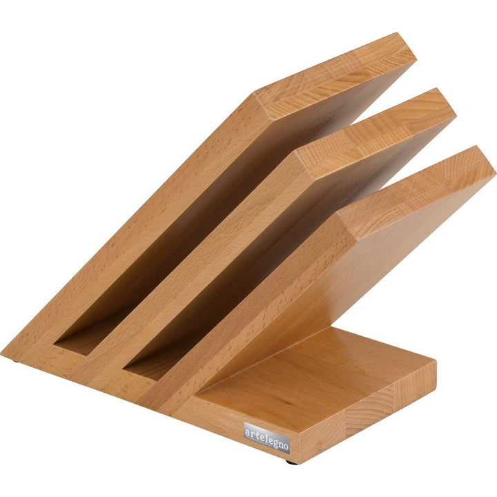 Arte Legno Magnetischer Messerblock, massives Buchenholz, 3 Paneele, luxuriöse italienische Venezia-