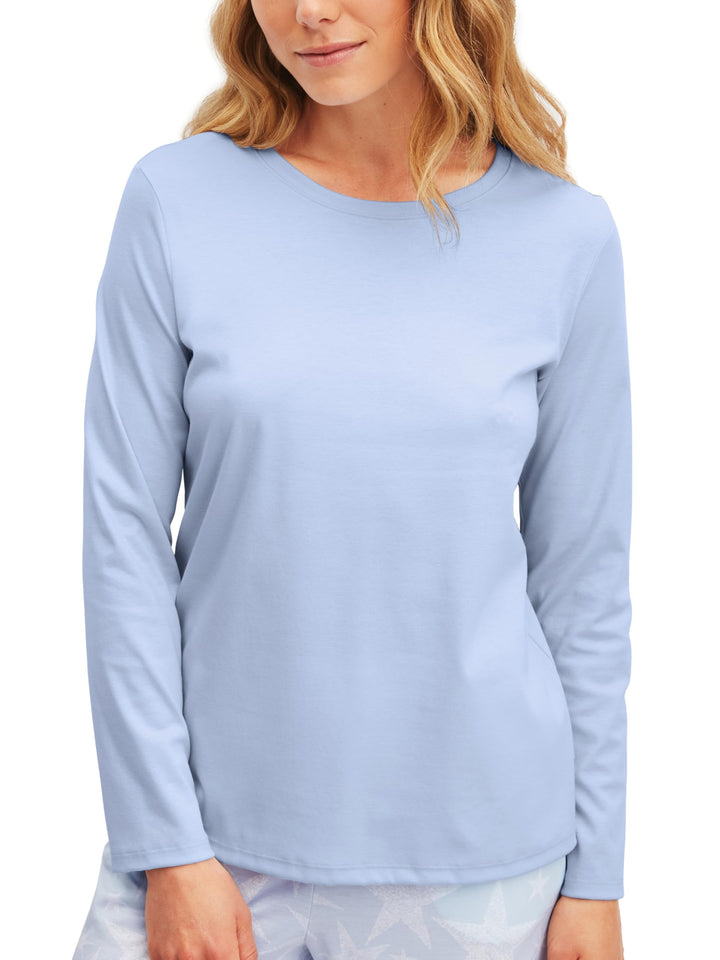 CALIDA Favourites Langarmshirt Damen, V-Neck, aus 100% Supima-Baumwolle | aus Baumwolle, pflegeleich