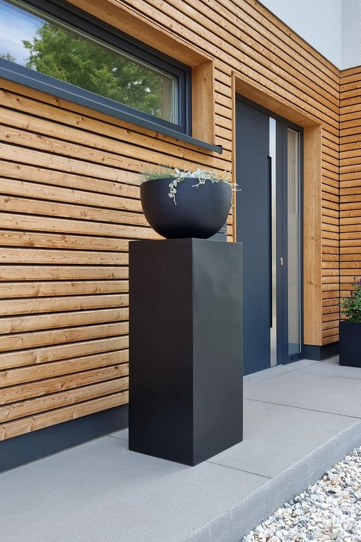 VIVANNO Podest Deko-Säule Stele Blumenständer Fiberglas Anthrazit 40x40x80 40x40x80 cm Anthrazit Mat