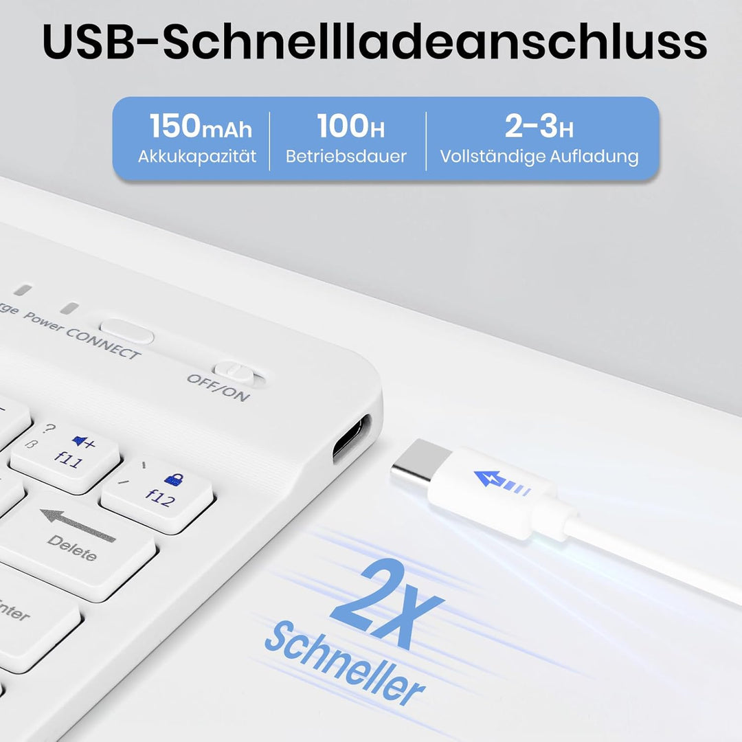 Hülle mit Tastatur für Samsung Galaxy Tab A11 / A9 8.7 Zoll 2025 | Tastatur für Samsung Galaxy Tab A