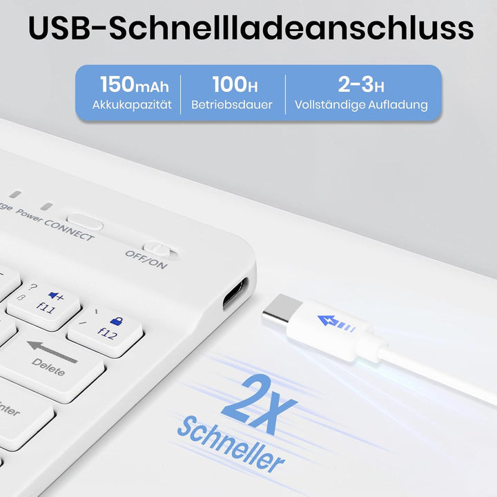 Hülle mit Tastatur für Samsung Galaxy Tab A11 / A9 8.7 Zoll 2025 | Tastatur für Samsung Galaxy Tab A