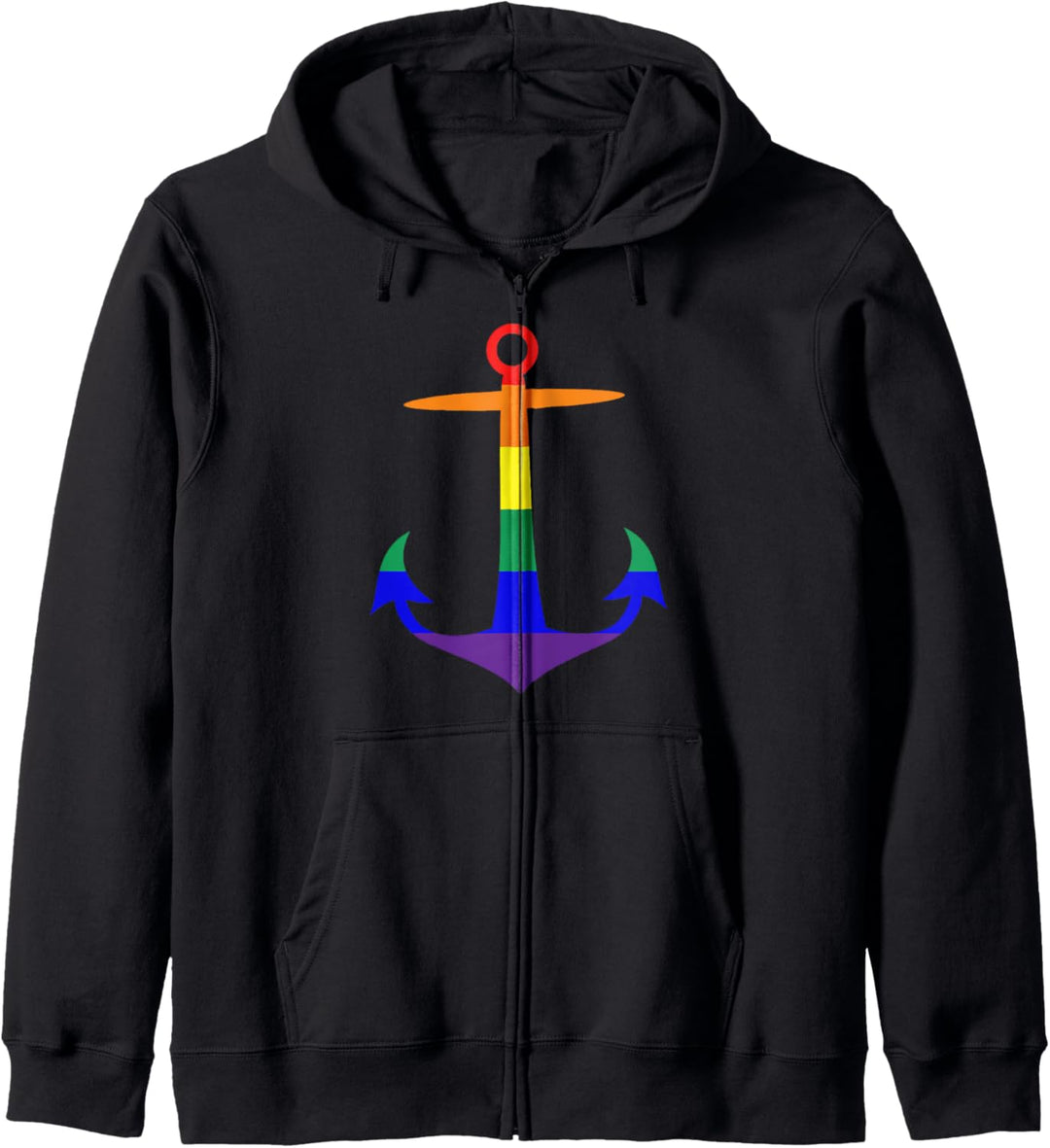 Schwule Kreuzfahrt Regenbogenanker LGBTQ Kapuzenjacke