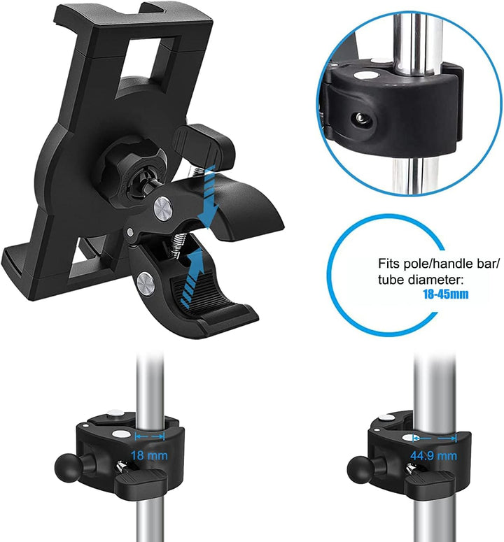 woleyi Tablet Mikrofonständer, Mikrofon Musikstand Lenker Tablethalterung [360°Drehbar & Stabil] für