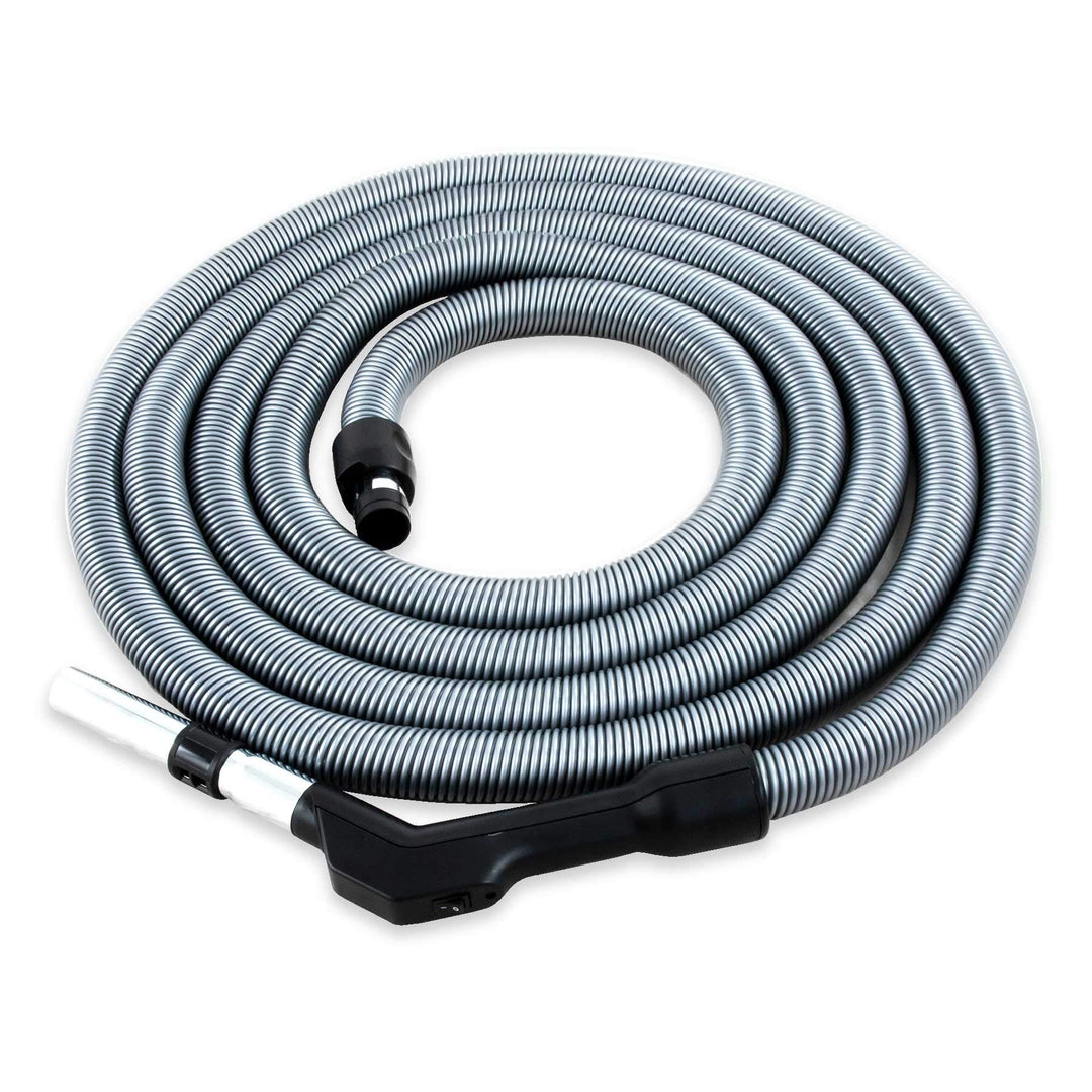 CANEUS Zentralstaubsauger Schlauch mit Schalter - Saugschlauch mit Handgriff Komfort - 10,7m Länge -