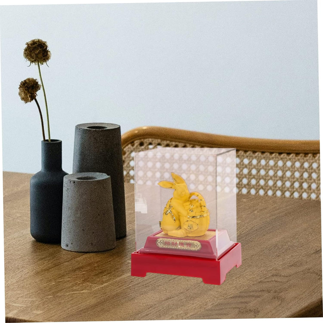 Beavorty Chinesisches Sternzeichen Hase Figur Feng Shui Hase Hase Statue Auto Armaturenbrett Dekor R