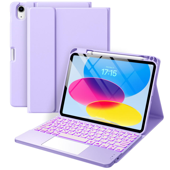 Vobafe Touchpad Hülle mit Tastatur für iPad A16 11 10 Generation 2025 2022, 11/10,9 Zoll, Magnetisch