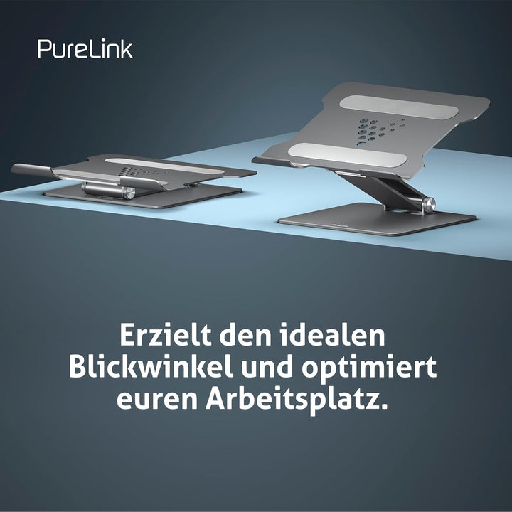 PureLink Vuelogic höhenverstellbarer Laptop Ständer, ergonomischer Notebookhalter für Schreibtische,