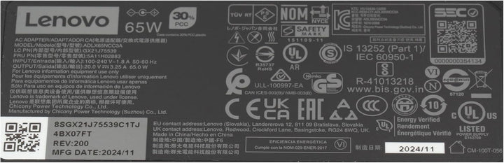 Lenovo IdeaPad S540-14API (81NH) Original Netzteil 65 Watt