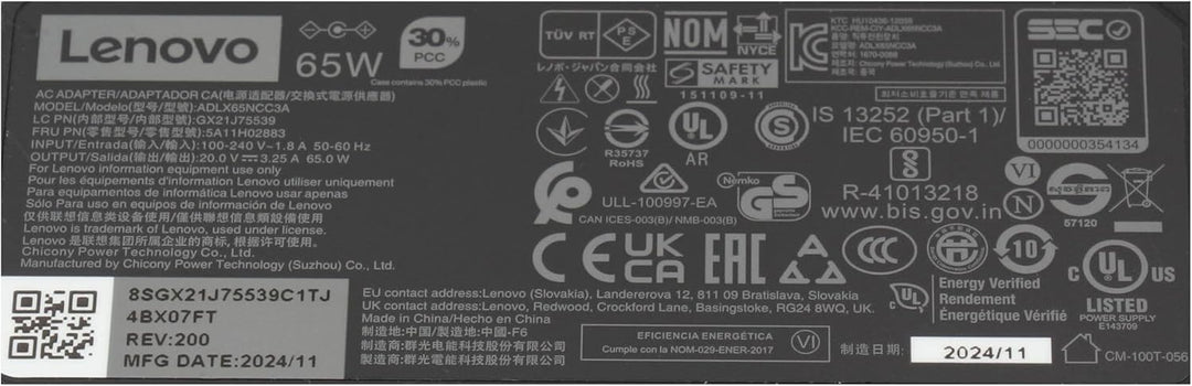 Lenovo IdeaPad C340-14IML (81TK) Original Netzteil 65 Watt