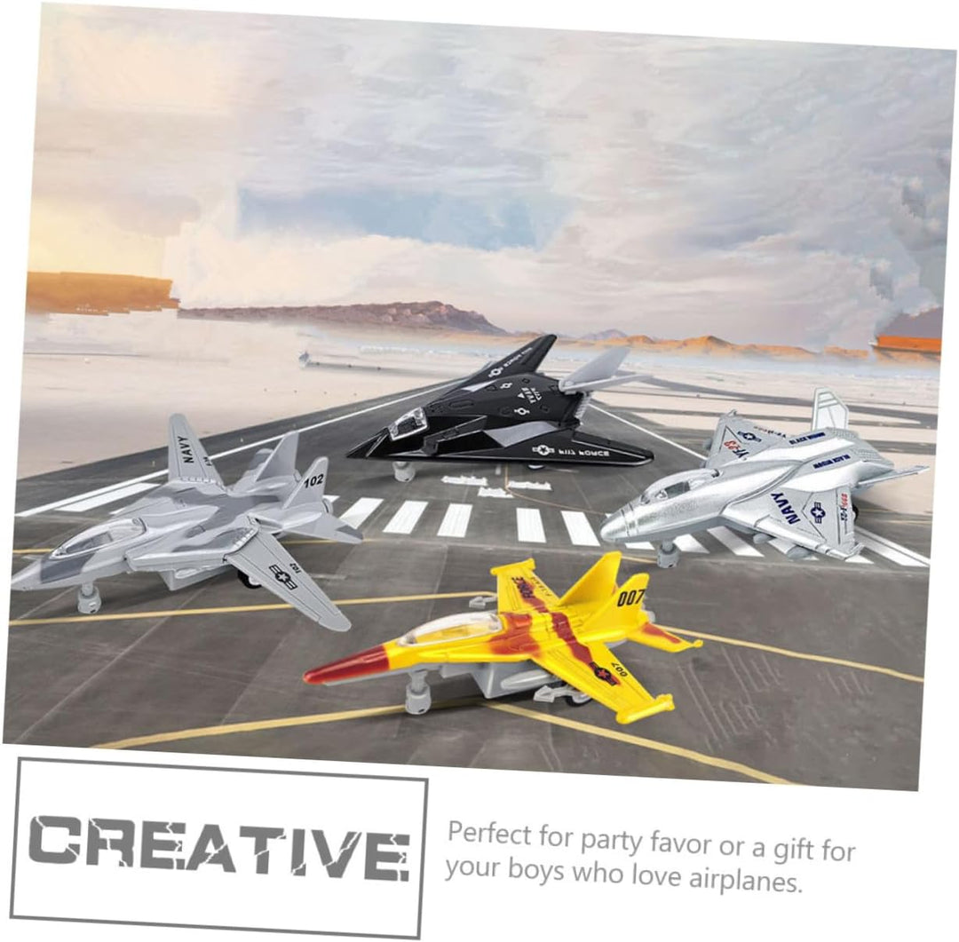 4stücke Trägheitsflugzeug-Spielzeug Kleine Flugzeug-Modelle Reibungsangetriebene Flugzeug-spielzeuge