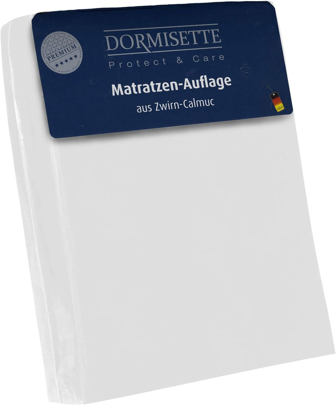 Dormisette Q159 Premium Molton-Matratzenauflage, 90/190 cm, Baumwolle/Zwirn-Calmuc, Reinweiss, 90/19