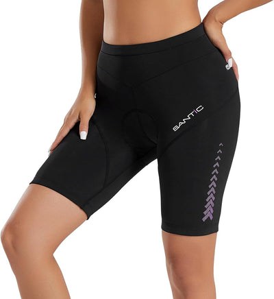 Santic Fahrradhose Damen Gepolstert Kurz Radlerhose Damen Radhose Damen mit Sitzpolster Radsportshor