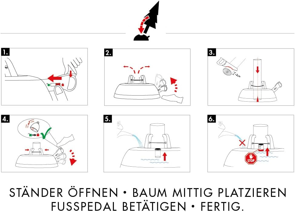 KRINNER Weihnachtsbaum Christbaumständer PREMIUM XL grün inkl. Fusspedal- und Einseiltechnik Sicherh