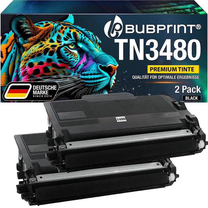 2 Toner kompatibel als Ersatz für Brother TN3480 für HL-L5100DN HL-L5100DNT HL-L5100DNTT MFC-L5750DW