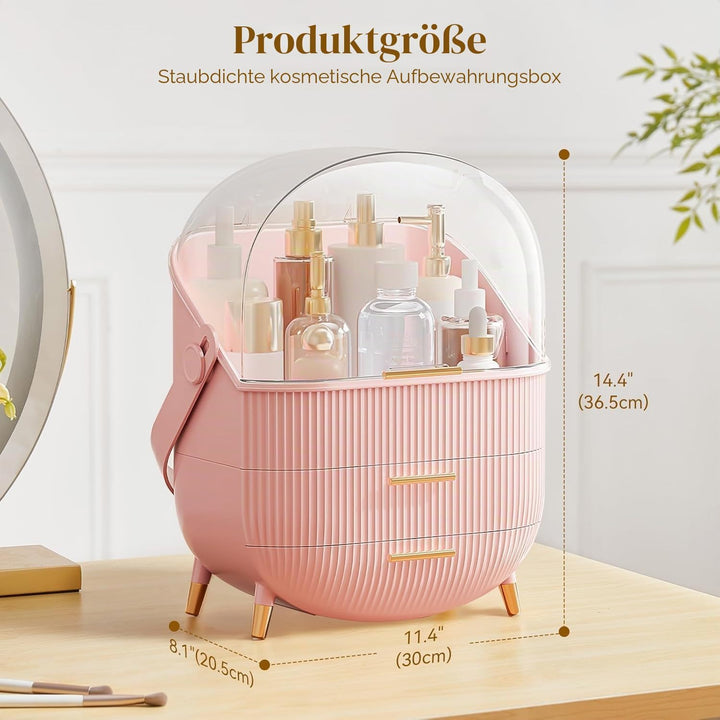Make-up-Aufbewahrungs-Organizer, Hautpflege-Organizer, Kosmetik-Vitrine mit staubfreier Abdeckung, t