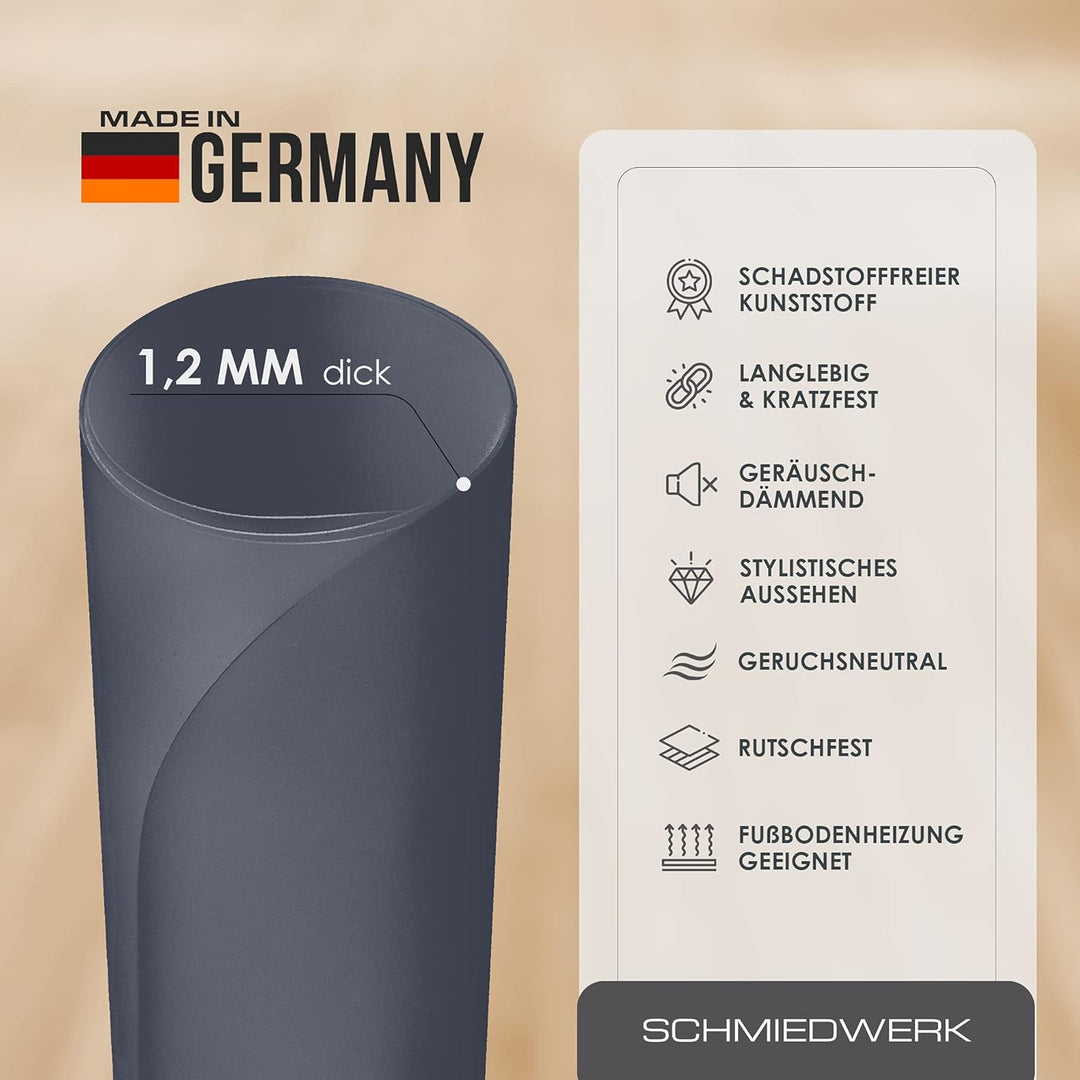 Bodenschutzmatte für Fitness und Sportgeräte - rutschfeste Unterlage für Crosstrainer, Heimtrainer,