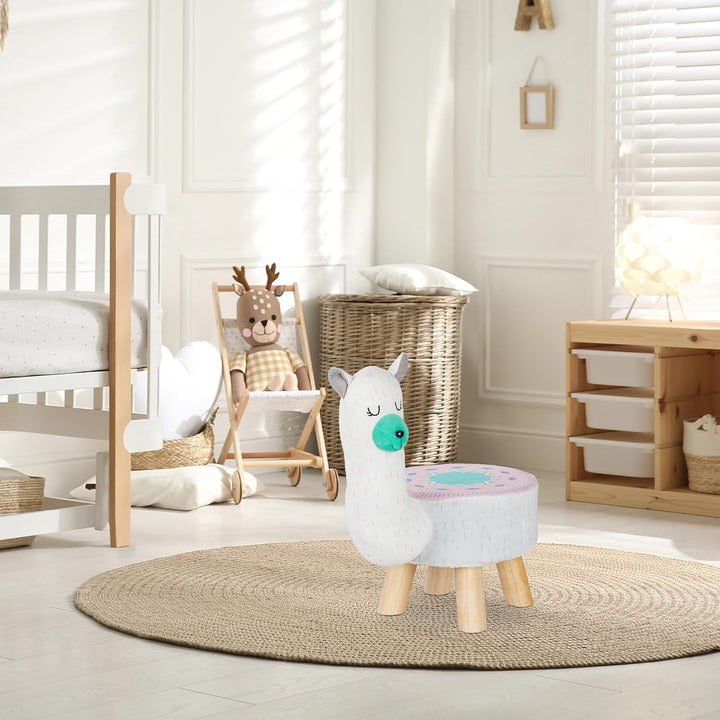 Relaxdays Tierhocker Dino für Kinder, Plüschbezug, rund, Sitzgelegenheit Kinderzimmer, Kinderhocker
