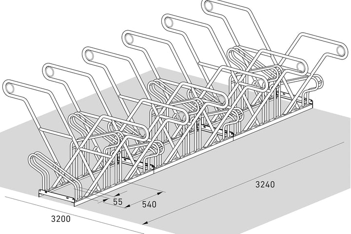 Anlehnparker 2622 XBF | Fahrradständer beidseitig | für 12 extra breite Fahrräder | erweiterbar | Ab