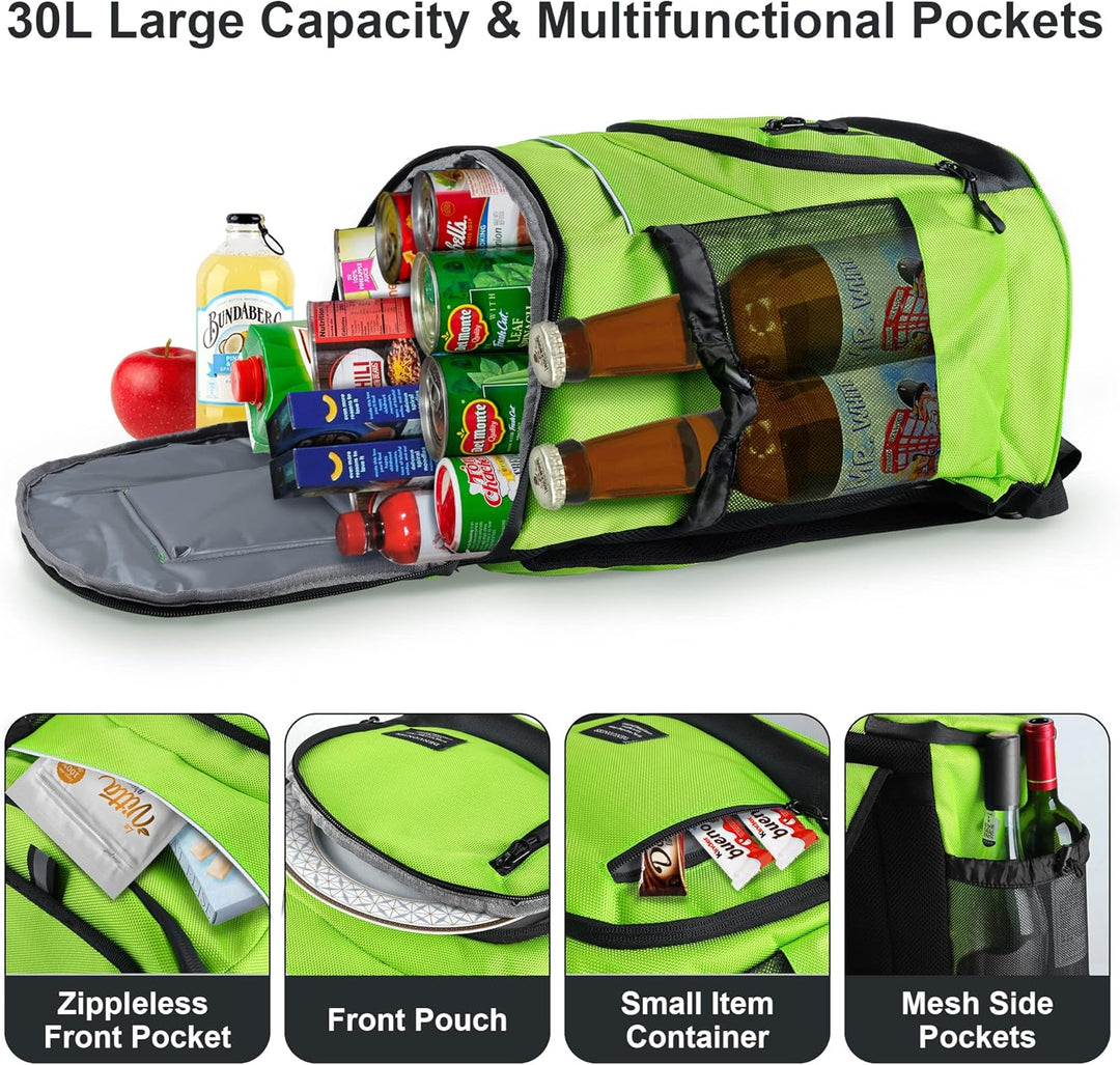 Outplea 30L Kühlrucksack Gross, Auslaufsicherer Isolierte Picknickrucksack für Männer Frauen, Thermo