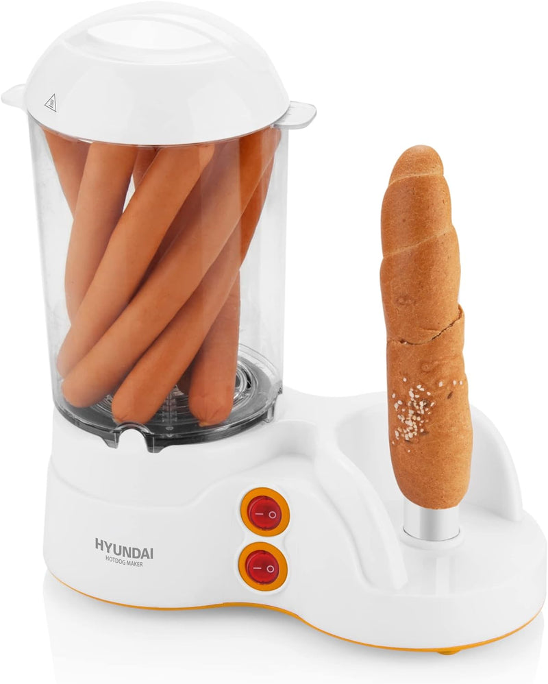 HYUNDAI Hot-Dog-Maker HDM 110 I 1-12 Würstchen I 1-6 Eier I Maiskolben kompatibel I Dorn zum erhitze