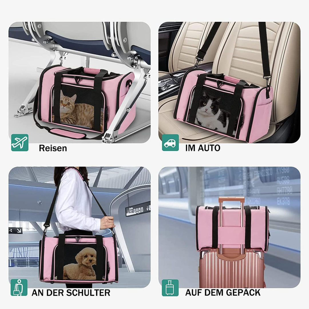 Transporttasche Katze, Transporttasche für Katze Hund bis zu 5kg, Tragbar Faltbare Haustier Tragetas