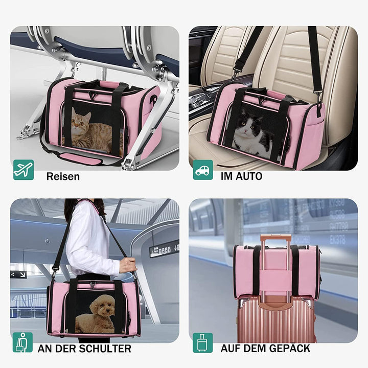 Transporttasche Katze, Transporttasche für Katze Hund bis zu 5kg, Tragbar Faltbare Haustier Tragetas