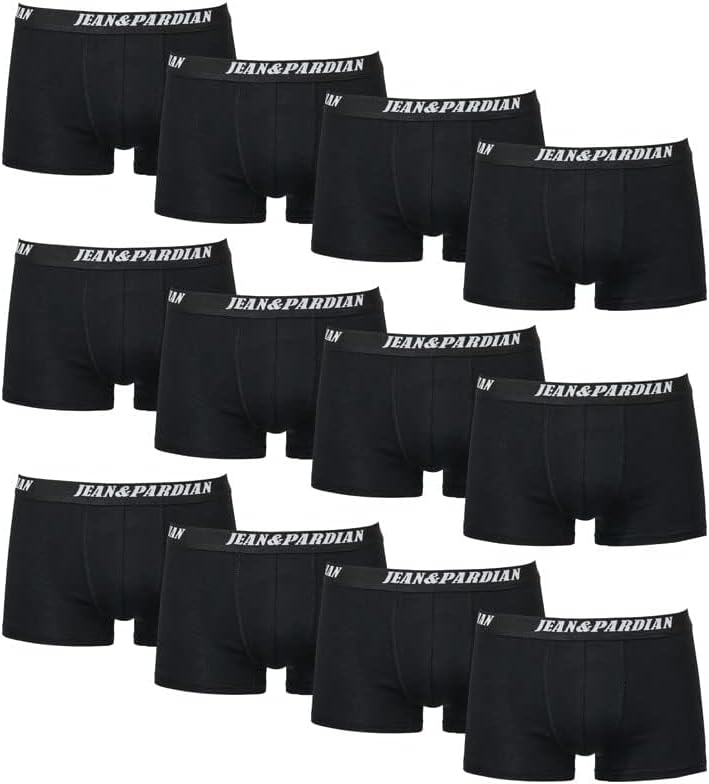 Jean&Pardian Retro Boxershorts 8er & 12er Pack - Bequeme & atmungsaktive Unterwäsche für Herren aus