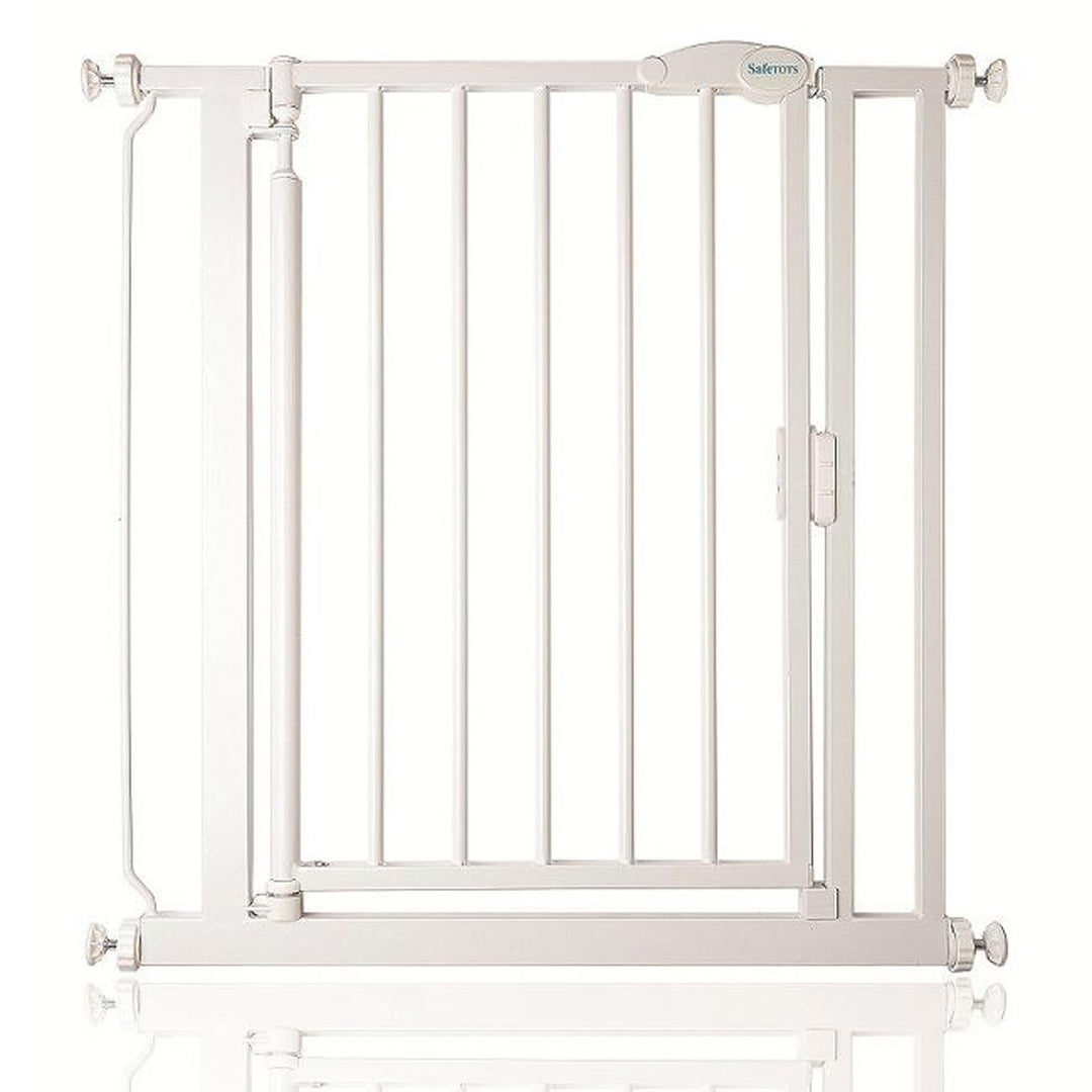 Safetots Druckmontage Selbstschliessendes Treppengitter, 75cm - 82cm, Weiss, Automatisch schliessend