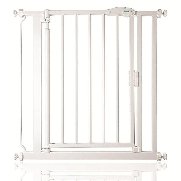 Safetots Druckmontage Selbstschliessendes Treppengitter, 75cm - 82cm, Weiss, Automatisch schliessend