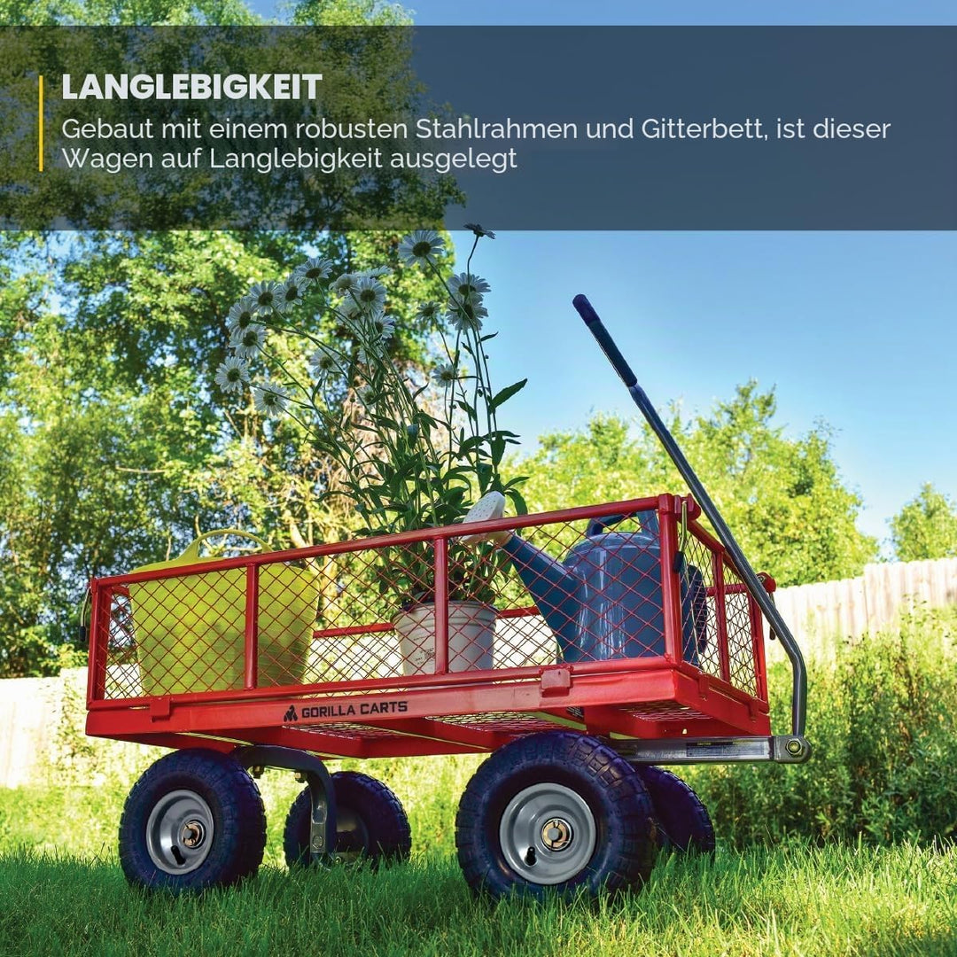Gorilla Wagen, 362,9 kg Kapazit�t, robust, Robustes Stahlgeflecht, wandelbar, Flachbett, Garten, Out