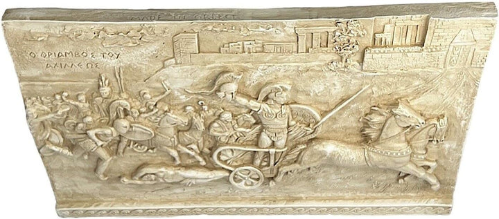 Bas Relief Triumph of Achilles Hector Body Cast Stone Griechische Skulptur Wanddekoration