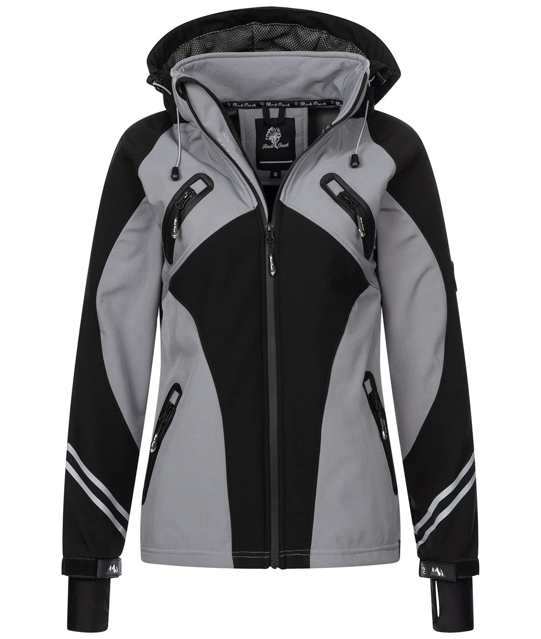 Rock Creek Damen Softshell Jacke Windbreaker D-466 XS Schwarz, XS Schwarz